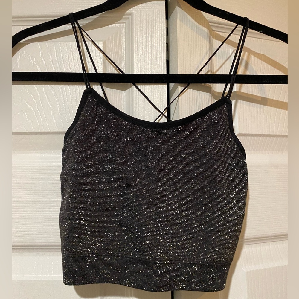 black shimmer bralette